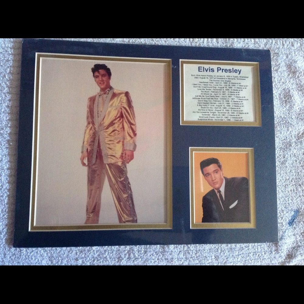 Elvis pictures in a frame mat